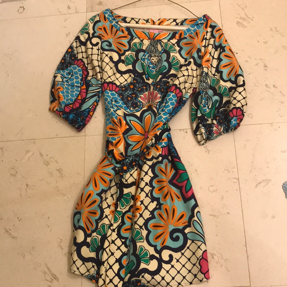 Lilly Pulitzer silk Sandpiper dress elephant print